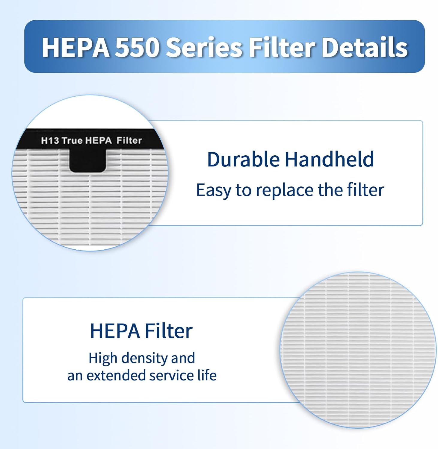 HEAP 550 Replacement Filter, HEPA Air Filter 16x19x2 inch, Compatible with WEWEAL Commercial Air Scrubber & Purifiers, Ideal for Water Damage Restoration (2 Pack)
