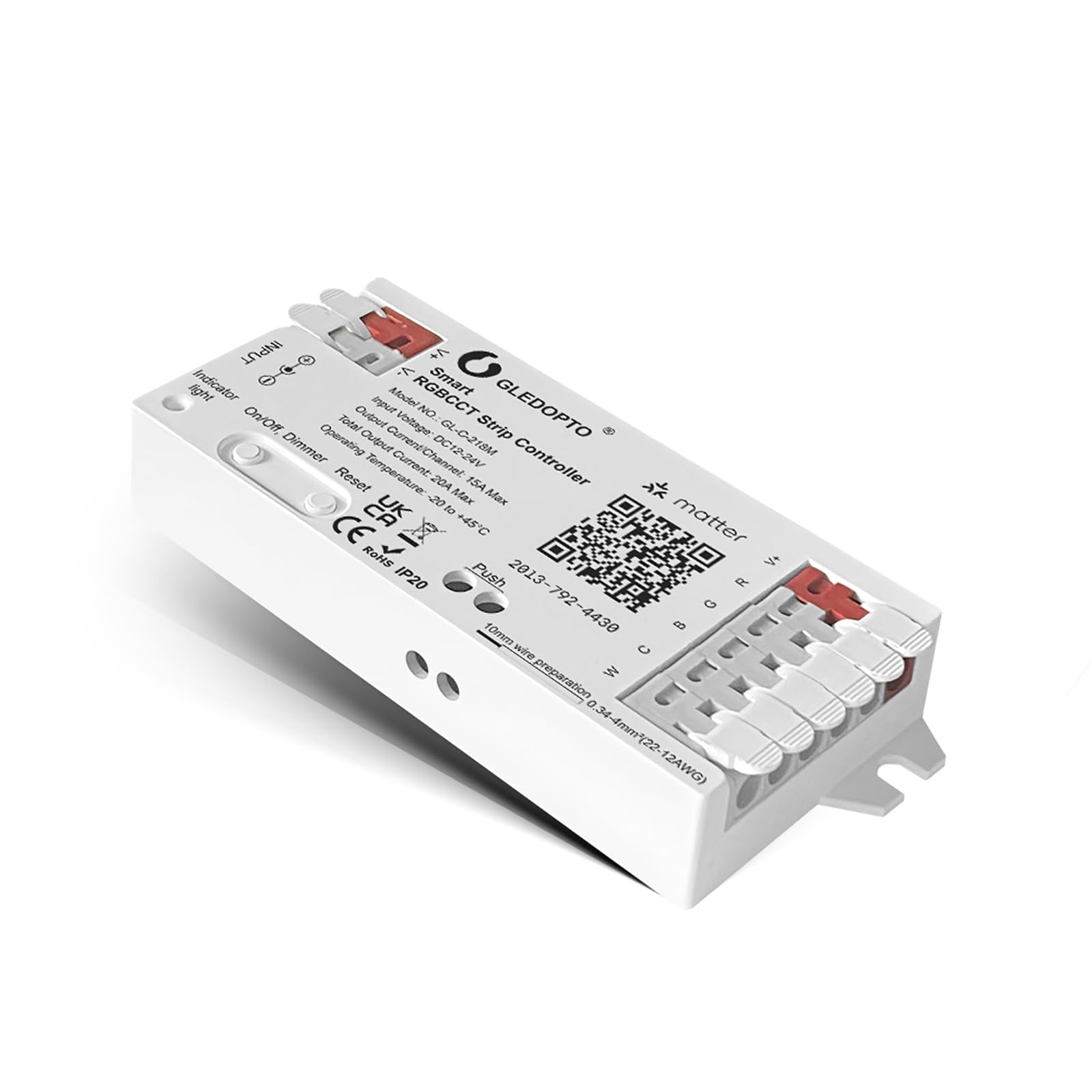 GLEDOPTO GLEDOPTO Matter WIFI LED Controller Smart RGBCCT Strip Controller PWM Dimming App Voice Control Matter Protocol Work with HomeKit Alexa