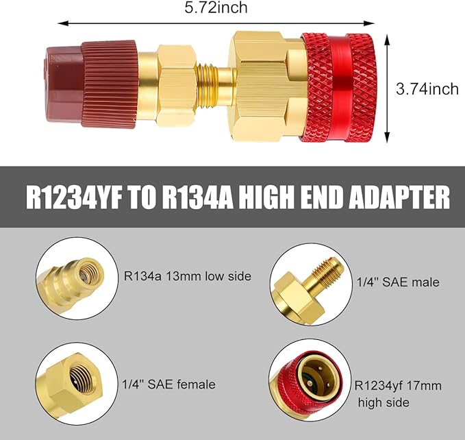 Kit de Acoples Rápidos R1234YF Yourkar, 2 Piezas, Adaptadores de Conversión miniatura 3