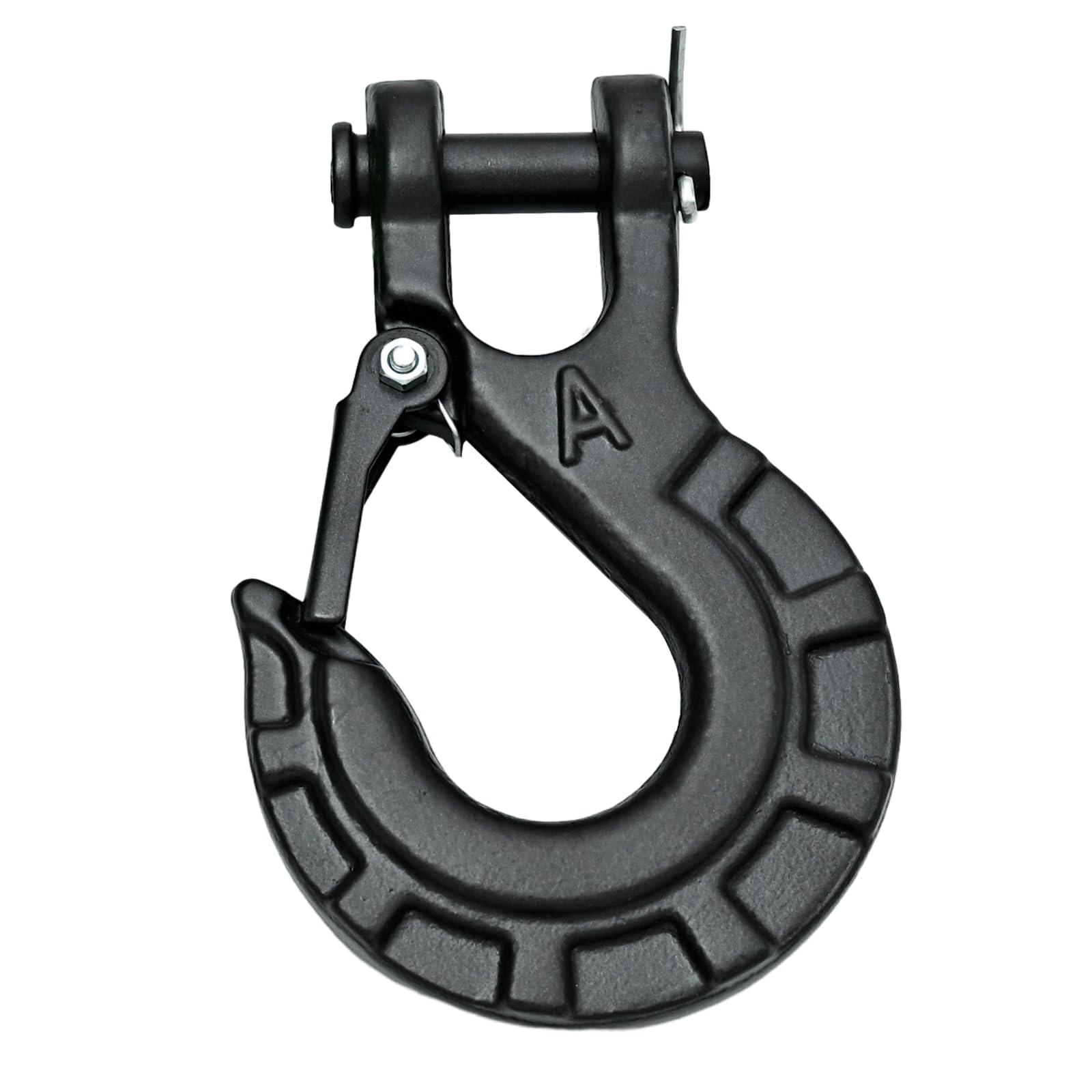 3/8" Forged Alloy Steel Clevis Slip Hook with Safety Latch, Heavy Duty Winch Hook 37400lbs Load Capacity for Truck Trailer Tow Chain Winch Cable Ropes (Matte Black)