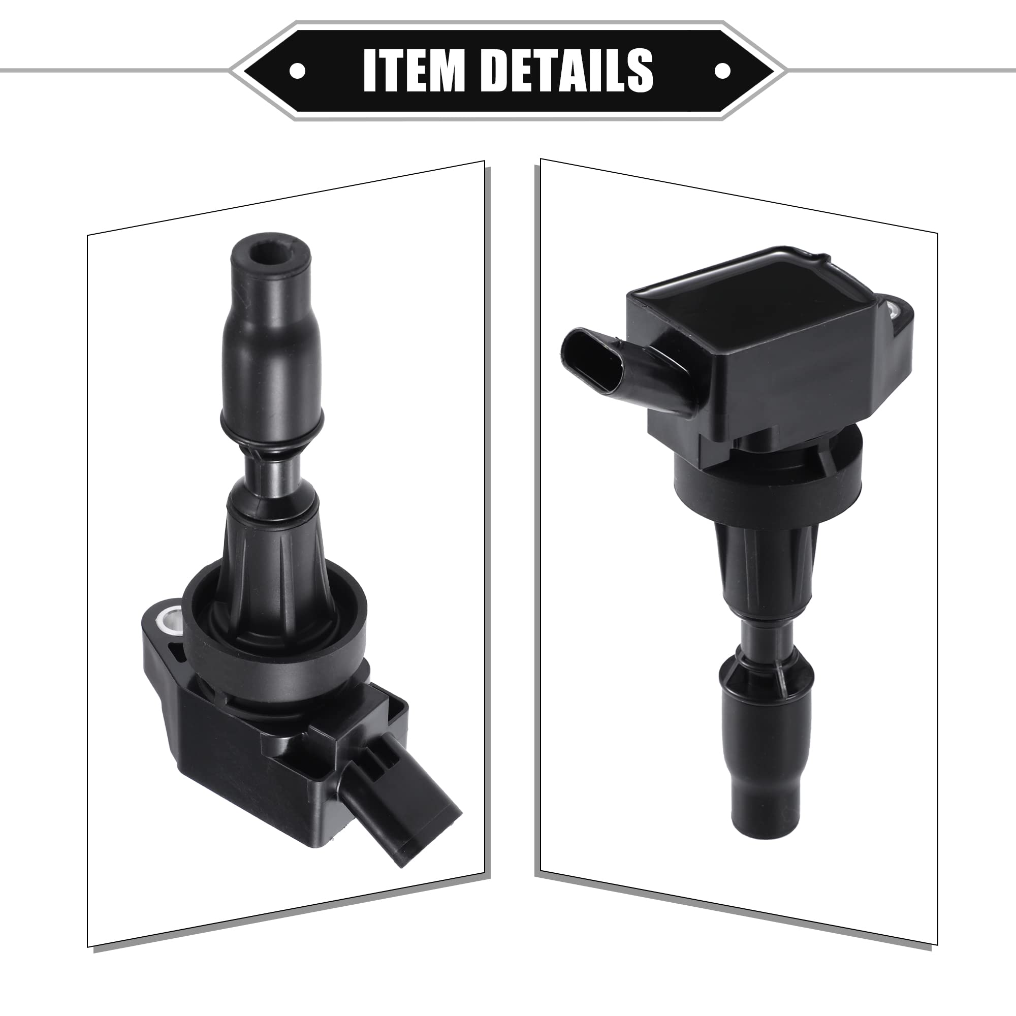 QUARKZMAN 4 Uds Bobinas Encendido Compatibles para Hyundai Elantra L4 1.6L, Negro