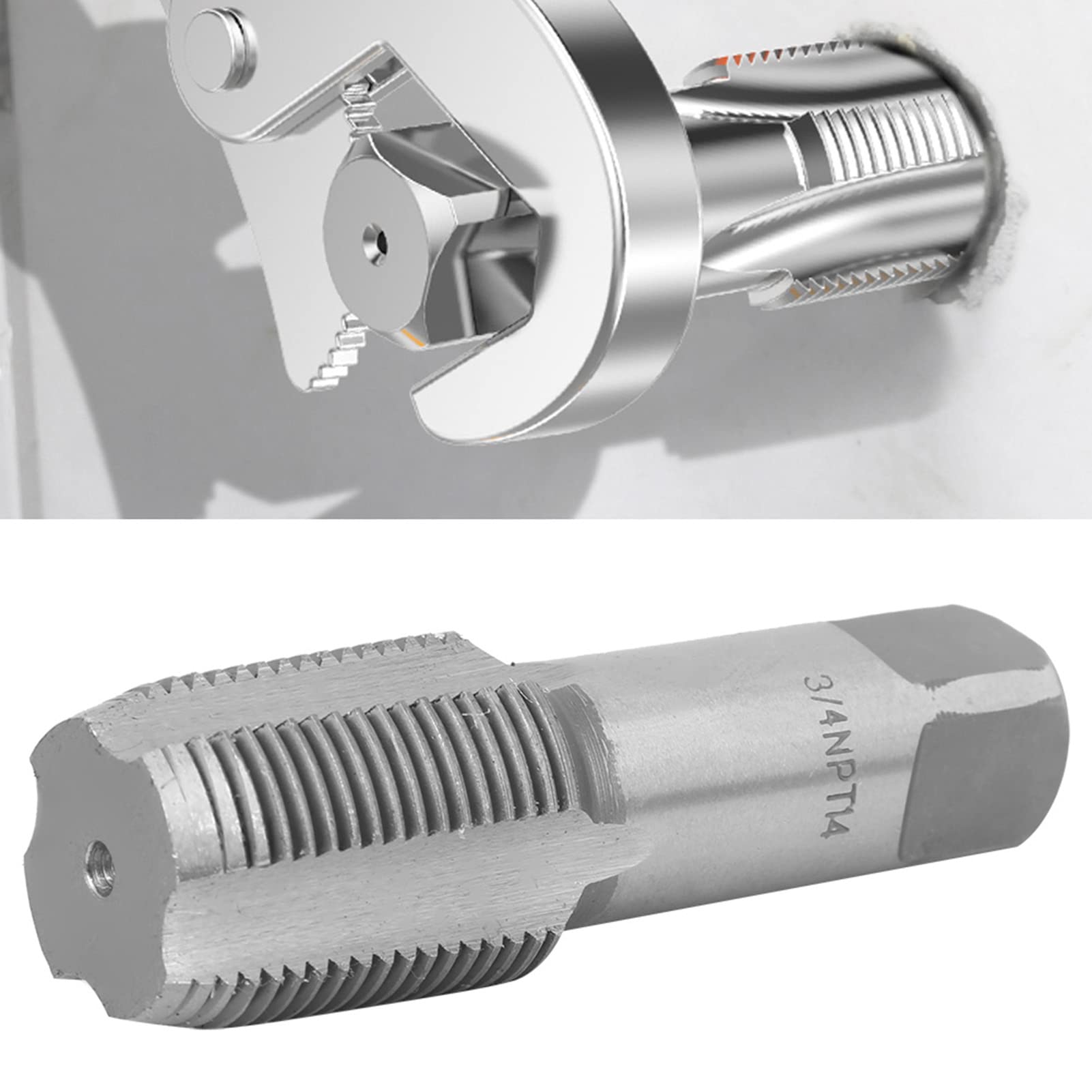 Rubinetto a macchina 3/4" maschio per filettare Acciaio ad alta velocità Riparazione filettatura Argento