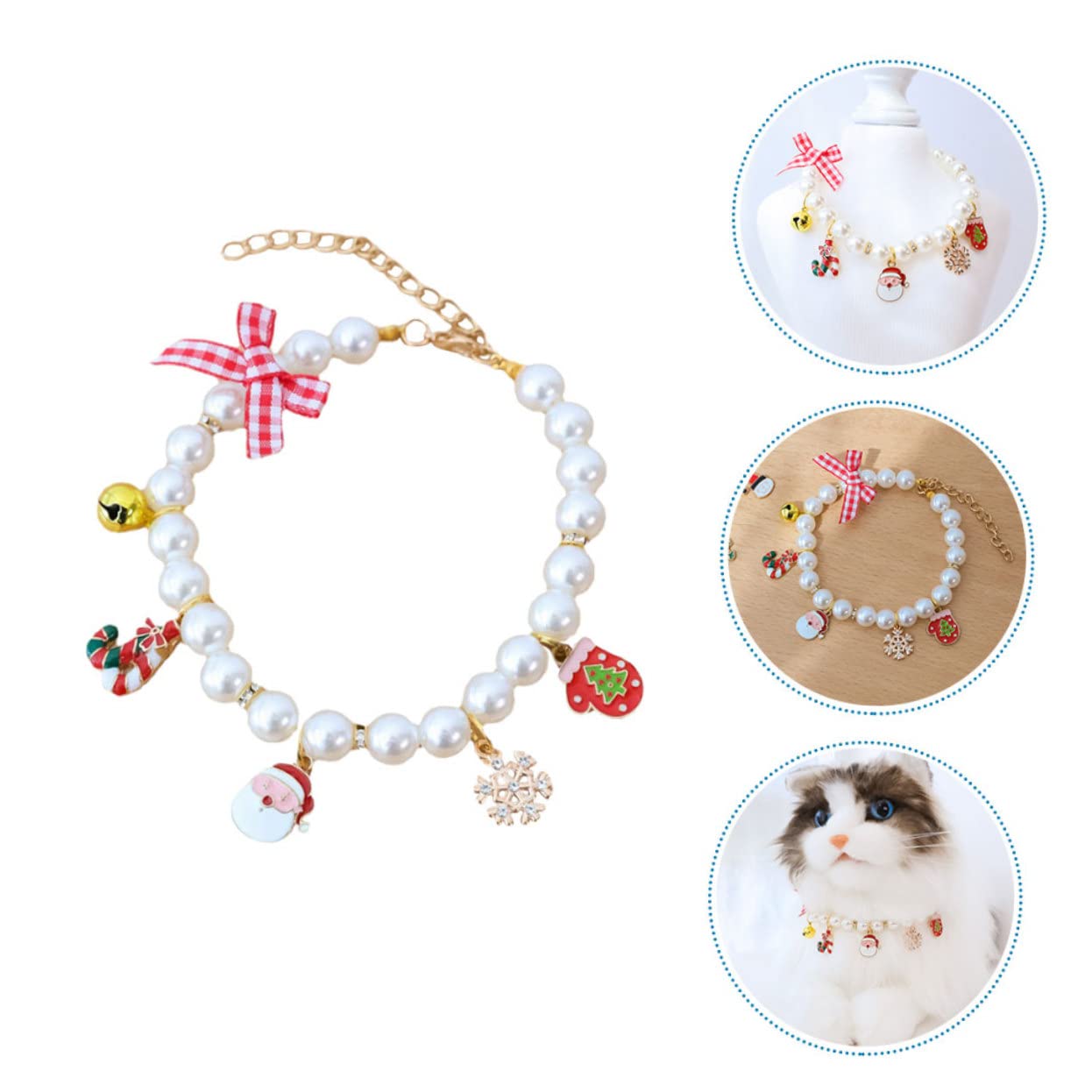 HANABASS 5stücke Katzenhalsband Mit Glöckchen Dekoratives Hundehalsband Für Süße Weihnachtsaccessoire Rosa Stilvolles Haustierzubehör