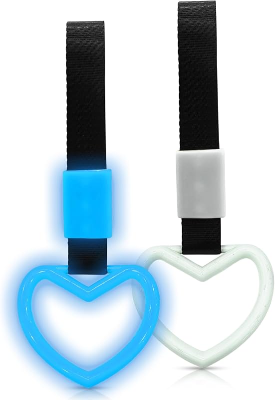 Alças decorativas automotivas em formato de coração JUYQZ – Azul luminoso, conjunto com 2