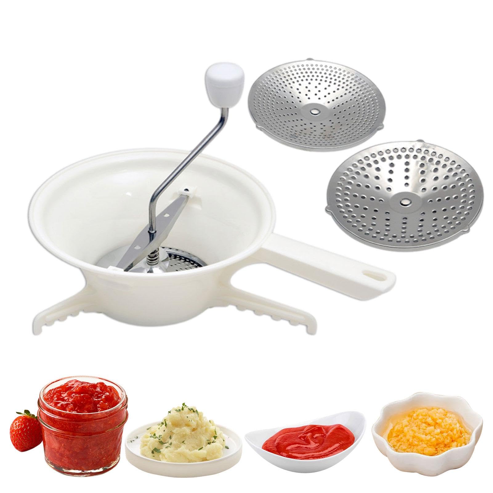 Broyeur de tomates pour sauce, presse-tomates manuel en acier inoxydable, moulin à légumes avec 3 disques interchangeables