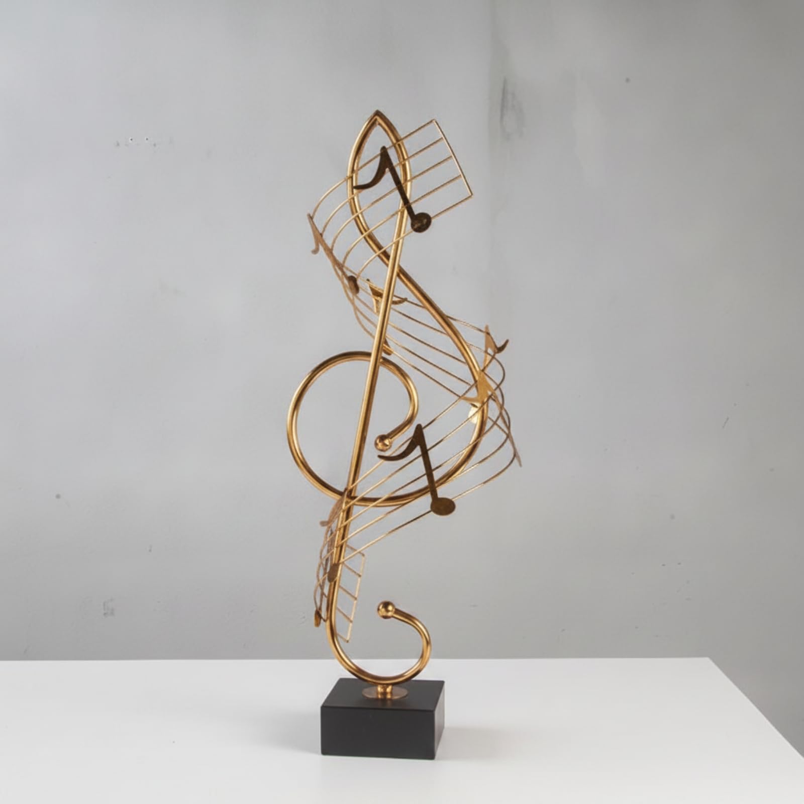 predolo Scultura a Nota Musicale Dorato Scultura di Note Musicali da Tavolo Modello di Note Musicali con Base Stabile per nti della Musica, Ufficio, Nota Musicale Grande Dorata