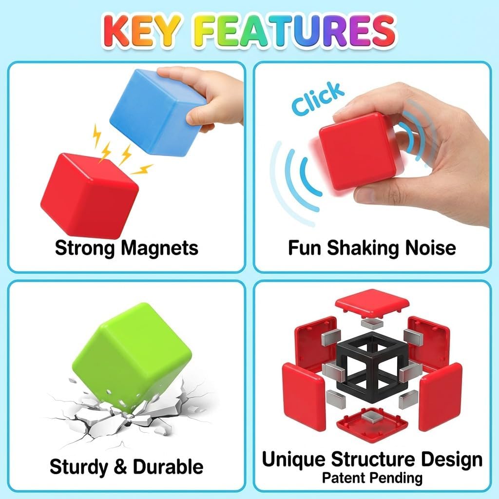 Magnetic Blocks For Kids Ages 3-5 - 45pcs Magnet Cubes Toys Birthday Valentine's Day Gifts For 3 4 5 6 7 8 9 10 Year Old Boy Girl - STEM Toys Sensory Toy For Kid With Autism Creative Learning Gifts