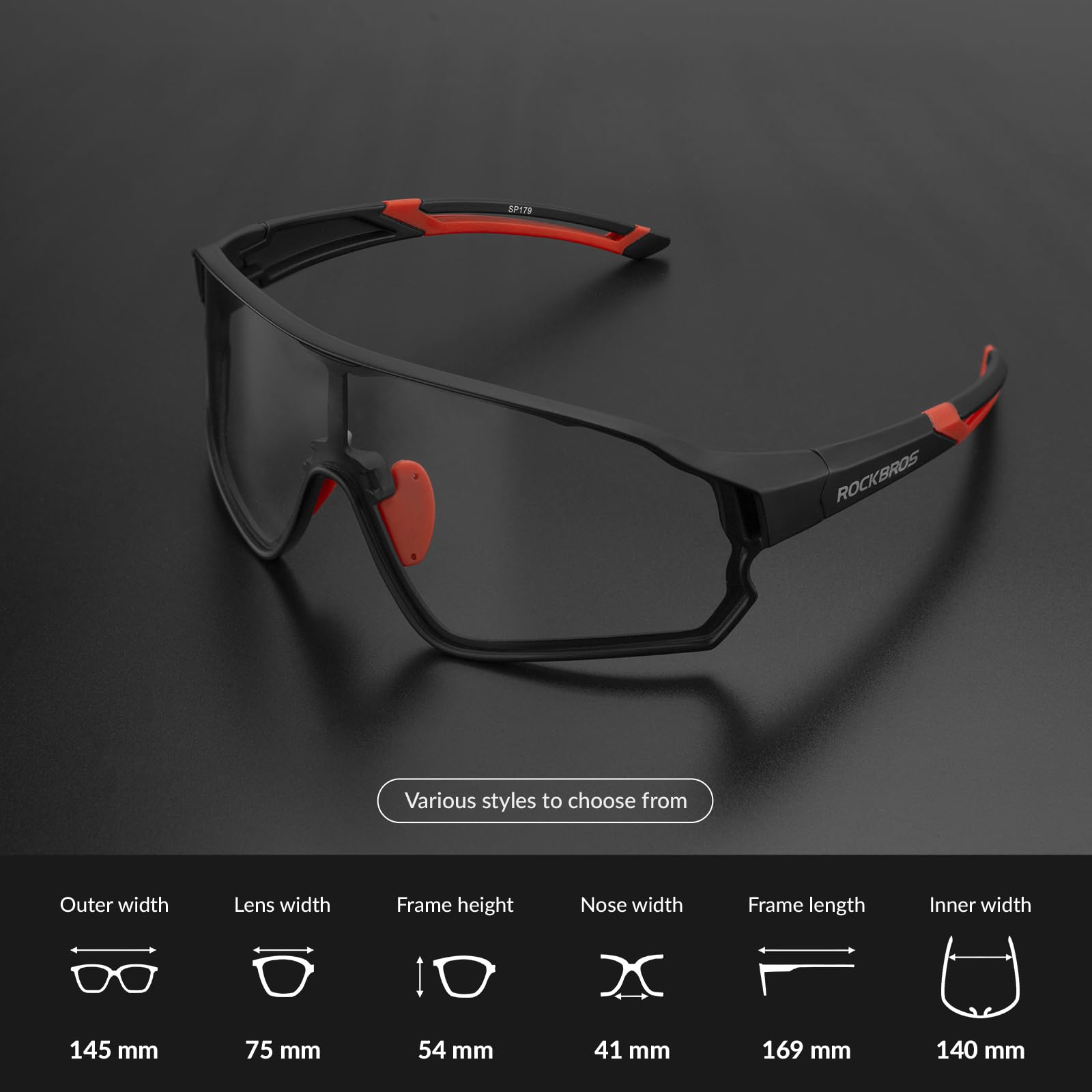 ROCKBROS Okulary Rowerowe Okulary Przeciwsłoneczne Fotochromowe UV400 Kobiety Mężczyźni Okulary Sportowe Okulary do Jazdy na Rowerze