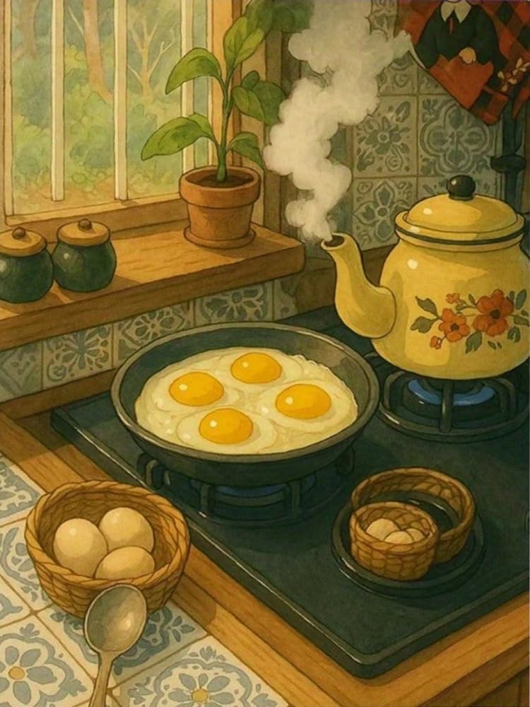 NAHUIGOOD Cross Stitch Kit，– 11Ct Stamped Embroidery Set for Adults & Beginners, Needlepoint Pattern, DIY Art for Home Decor & Gifts Breakfast11Ct50X70Cm