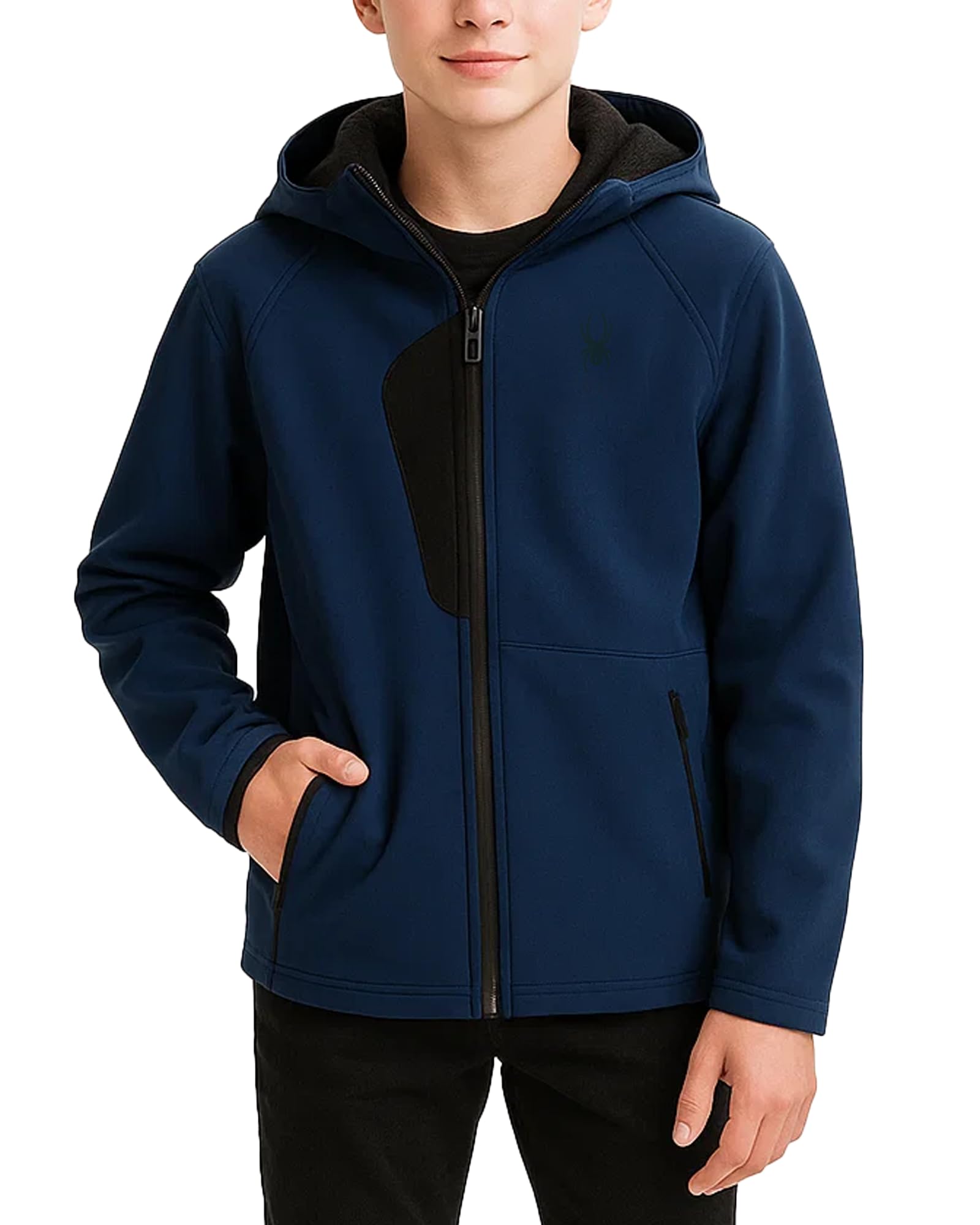 Spyder Boys Softshell Jacket - Cozy Insulated Fleece Lined Softshell Winter Coat Hooded Windbreaker Jacket for Boys