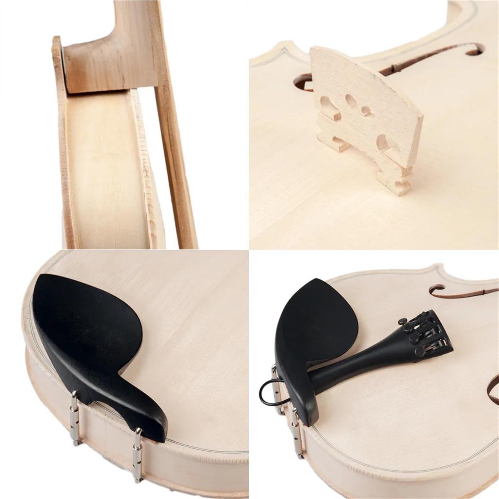 Violino Kit Fai Da Te Per Violino Acustico In Legno Massello Naturale | Include manico e cordiera in lega di alluminio(1/8)