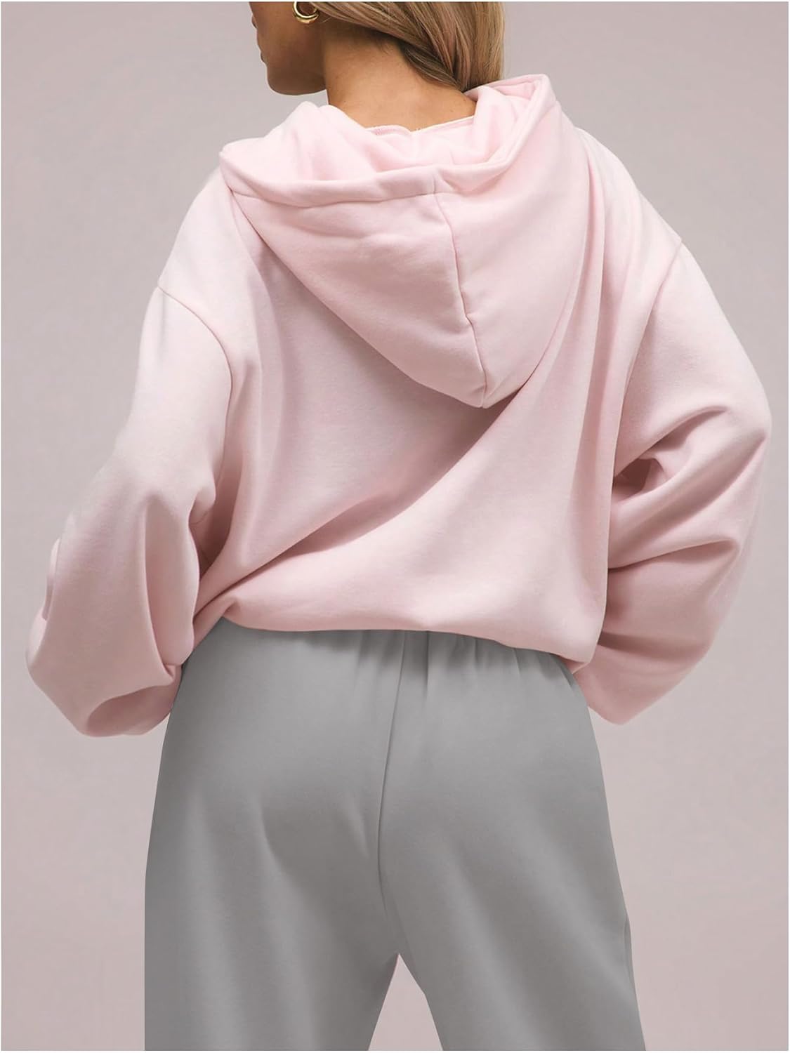 Floerns Women's Long Sleeve Hoodie Sweatshirt Drop Shoulder Casual Loose Pullover Tops - Image 2