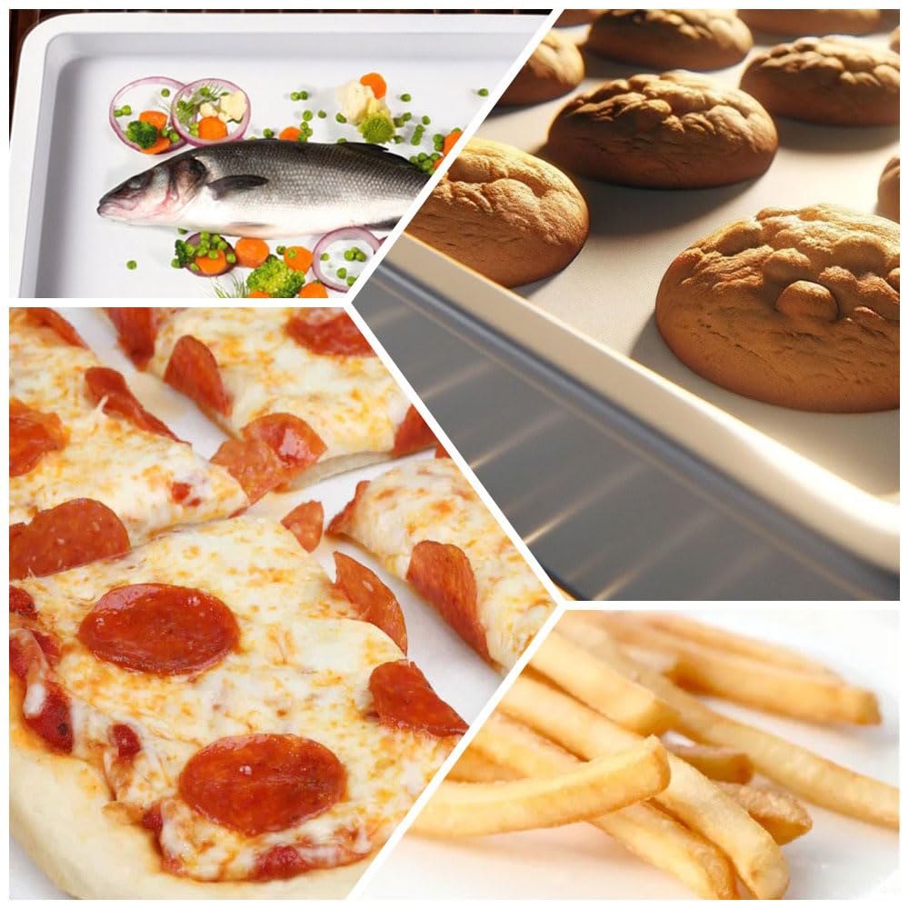 Piatto Forno In Ceramica 37x25cm - Teglia Antiaderente Per Pizza, Patatine E Dolci