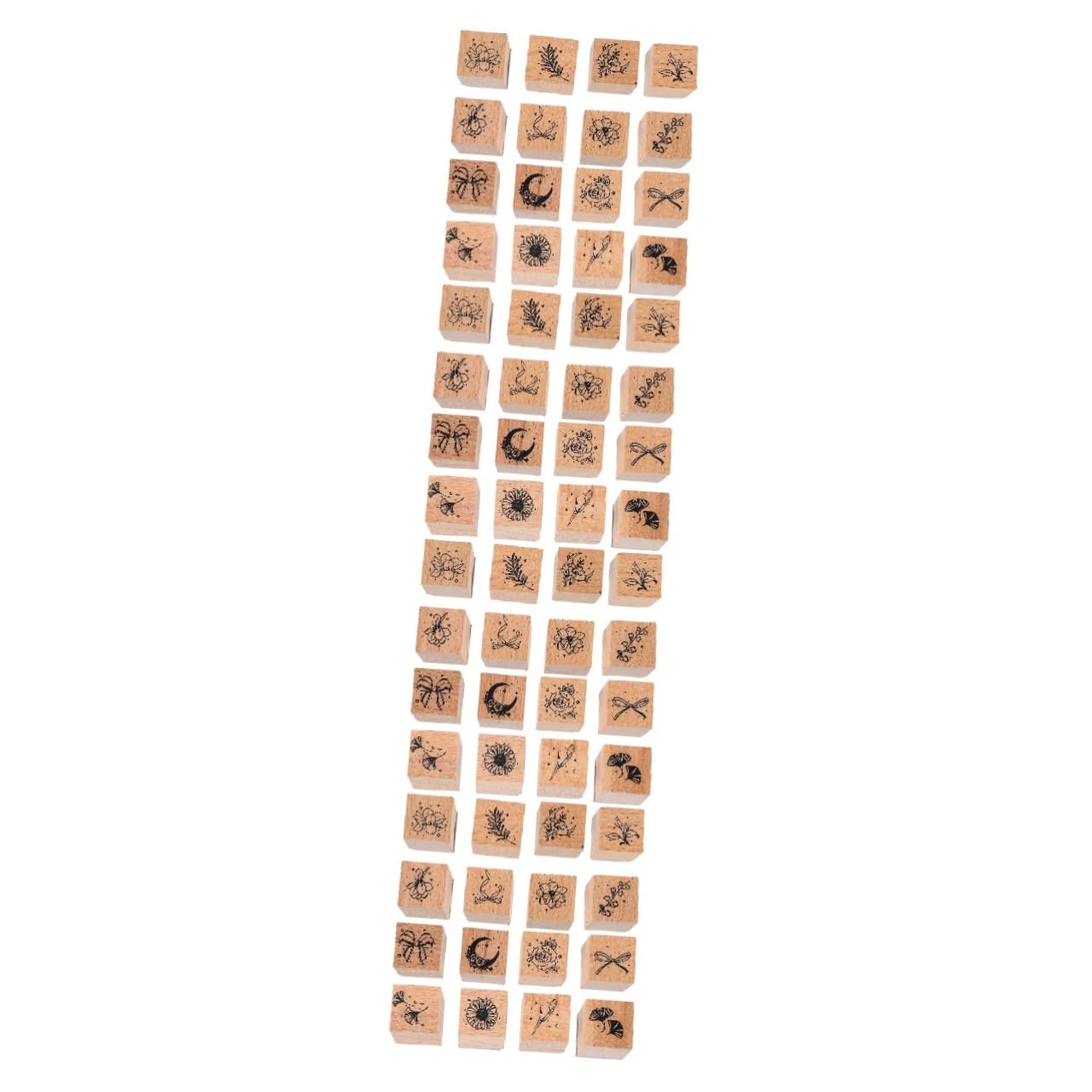 Sellos De Madera Para Colección De Flores Y Plantas Juego De Sellos Retro 16 Piezas Flores De Tinta Sellos Transparentes Pegatinas De Puntos De 16 piezas x 4