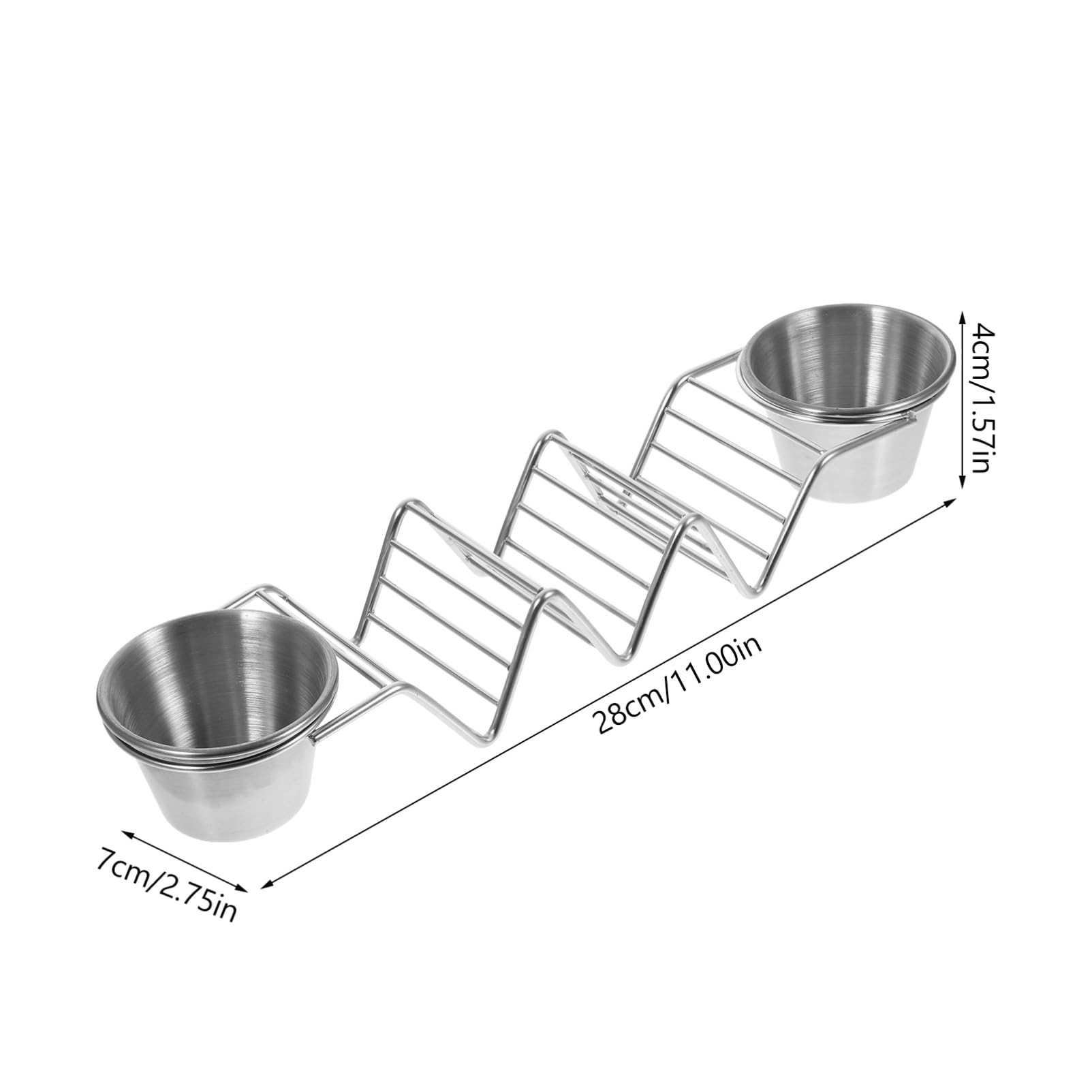 BRIGHTFUFU 1Set Stainless Steel Taco Rack with Sauce Cups Taco Holder for Easy Filling Serving Design for Parties Gatherings