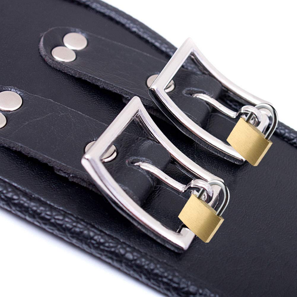 SXOVO Fetish Collar Ajustable SM Bondage Collares, corsé de cuello bloqueable con junta tórica y cadena