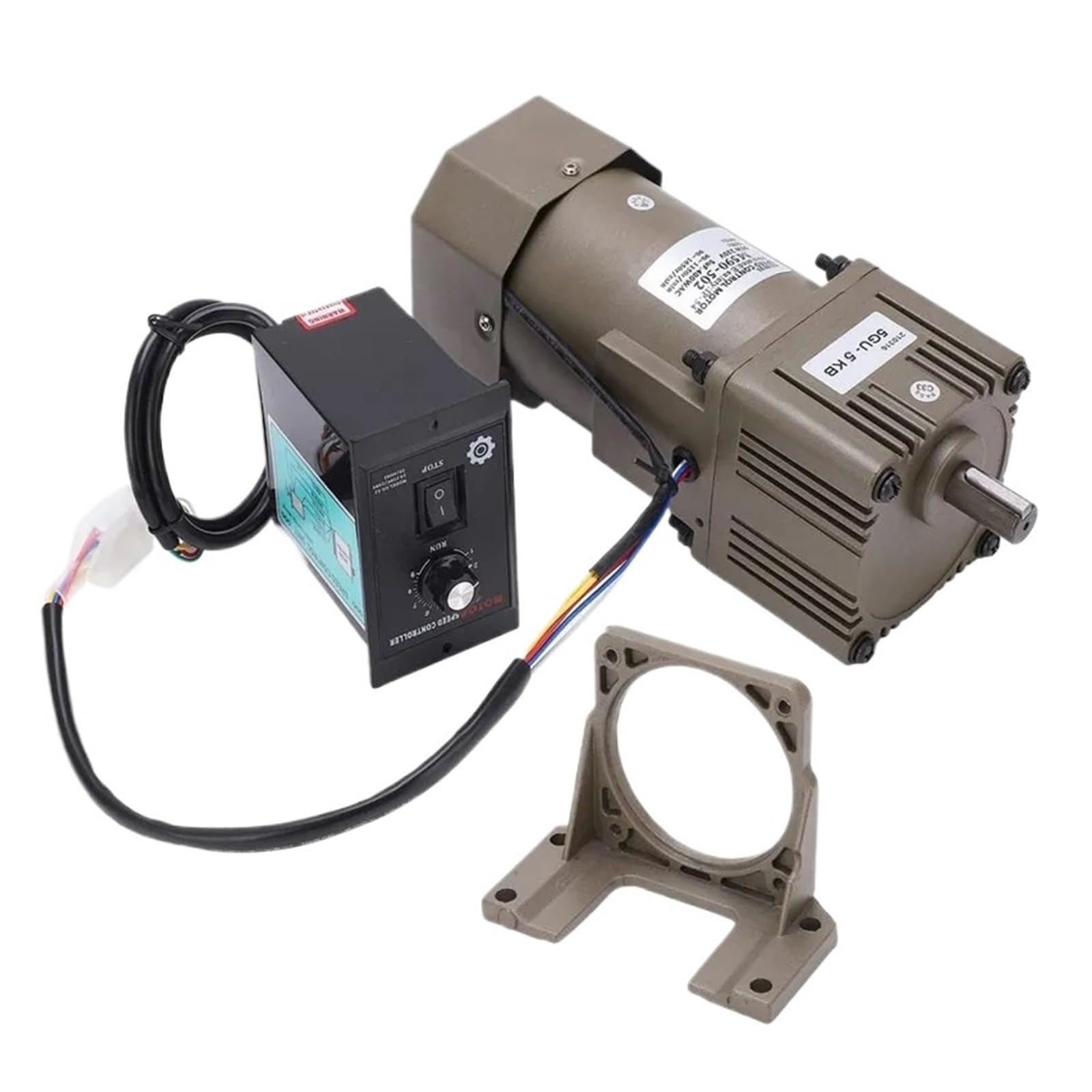 AC Motor De Velocidad Ajustable Motor Motorreductor de velocidad variable con reductor reversible de CA 5RK90GU-CF, 450-2,7 RPM, 220 V, 90 W, 1:3-1:500, 5GU, motorreductor + regulador(25K(0-54rpm))