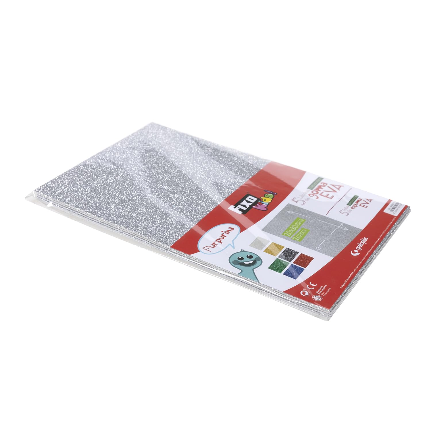 Smart Pack 5 fogli gomma Eva 20 x 30 cm argento