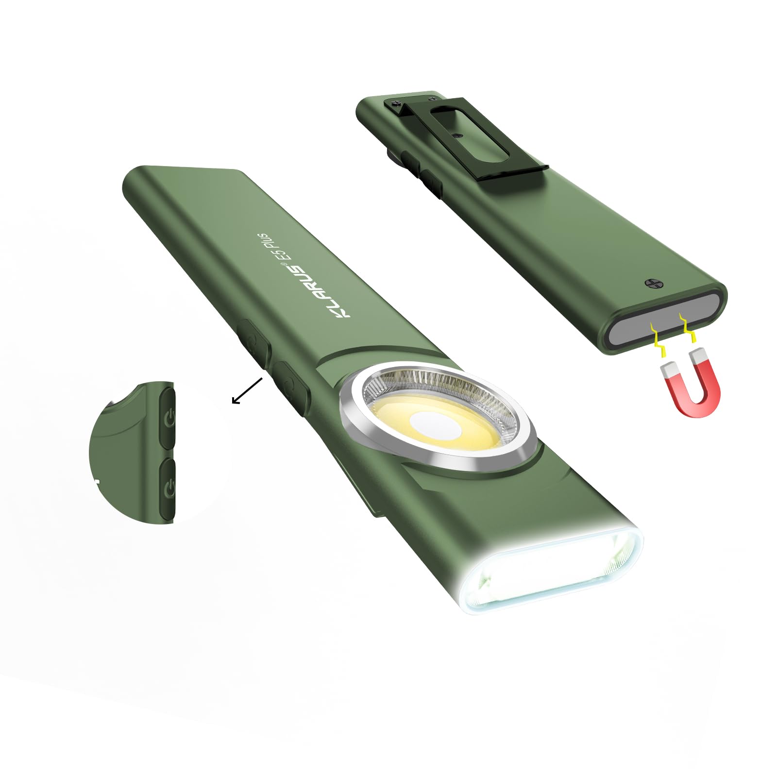 Klarus E5 Plus, Ultra-Slim Dual Switch 3-Light Sources EDC Flashlight, 650 Lumens, USB-C Rechargeable, IPX4