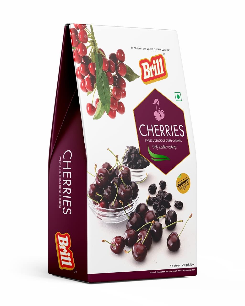 Brill Dried Cherries 250 grams | 100% Natural Premium Dehydrated Dried Cherry | Unsweetened | Naturally Sweet | Without Added Sugar (B0BHWTBB9G) Amazon Price History, Amazon Price Tracker