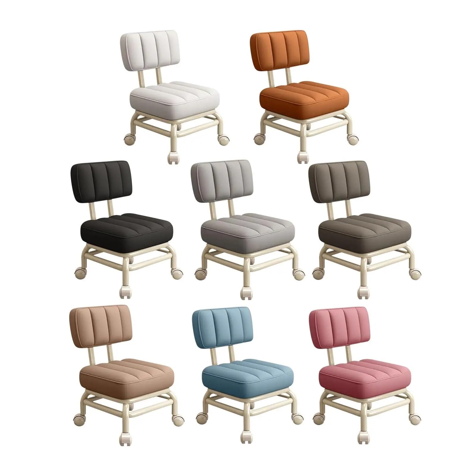 Poltrona per Pedicure con Seduta Bassa e rotelle, poggiapiedi Universale, Ruote girevoli, Sgabello per Pedicure, per Fitness, casa, Garage, Barbiere(Nero Taglia Unica)