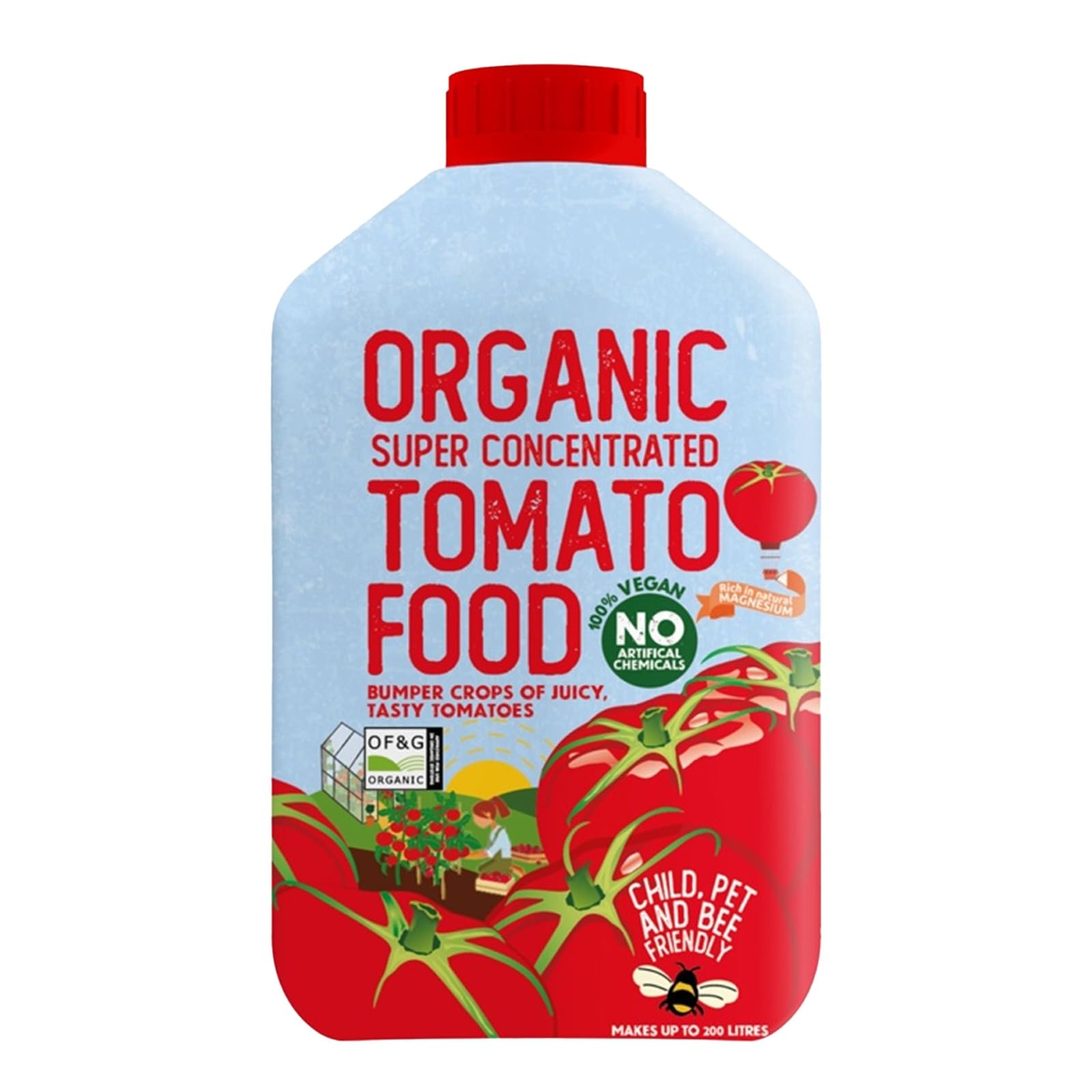Organic Liquid Tomato Food, Nutrient Solution, Healthy Growth, Strong Root Development, Fast Absorption, Ideal for Home Gardeners, Hobby Growers & Professional Cultivators, 1L