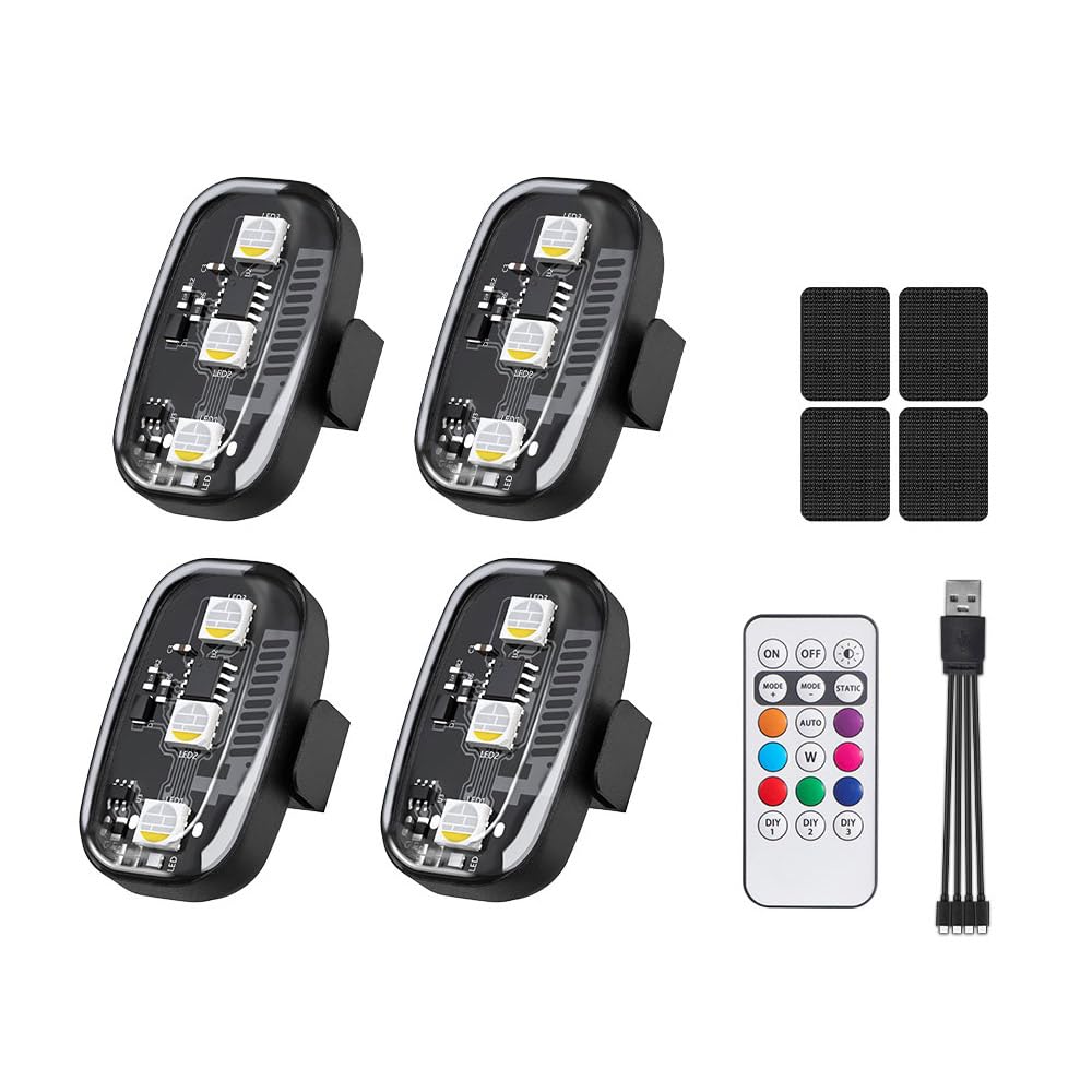 Wireless LED Strobe Lights with Remote LED Emergency Flashing Lights-8PCS