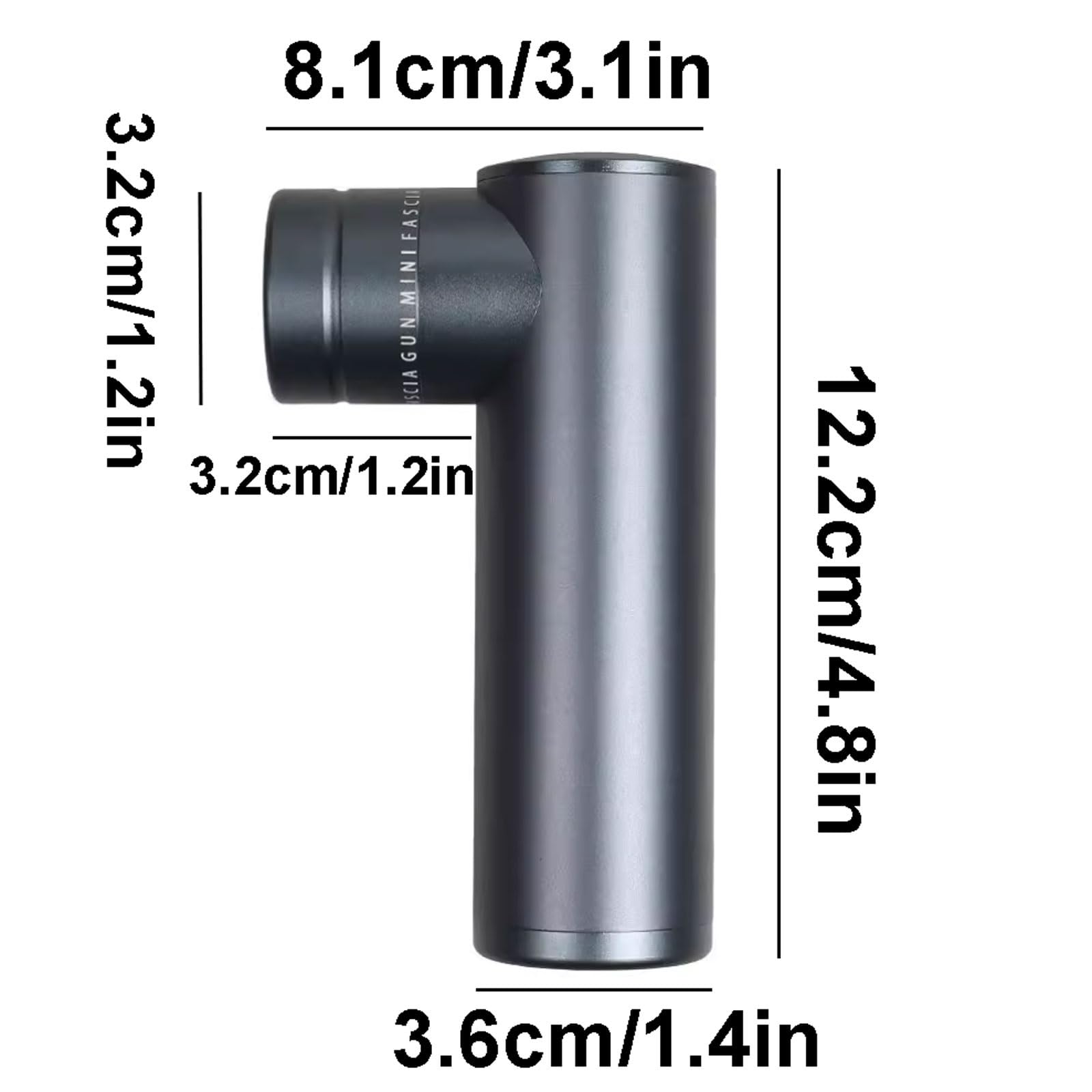Muto Pistola for massaggio in plastica con 4 velocità e 4 testine massaggianti, massaggiatore portatile ricaricabile for tessuti profondi compatto(Grey)