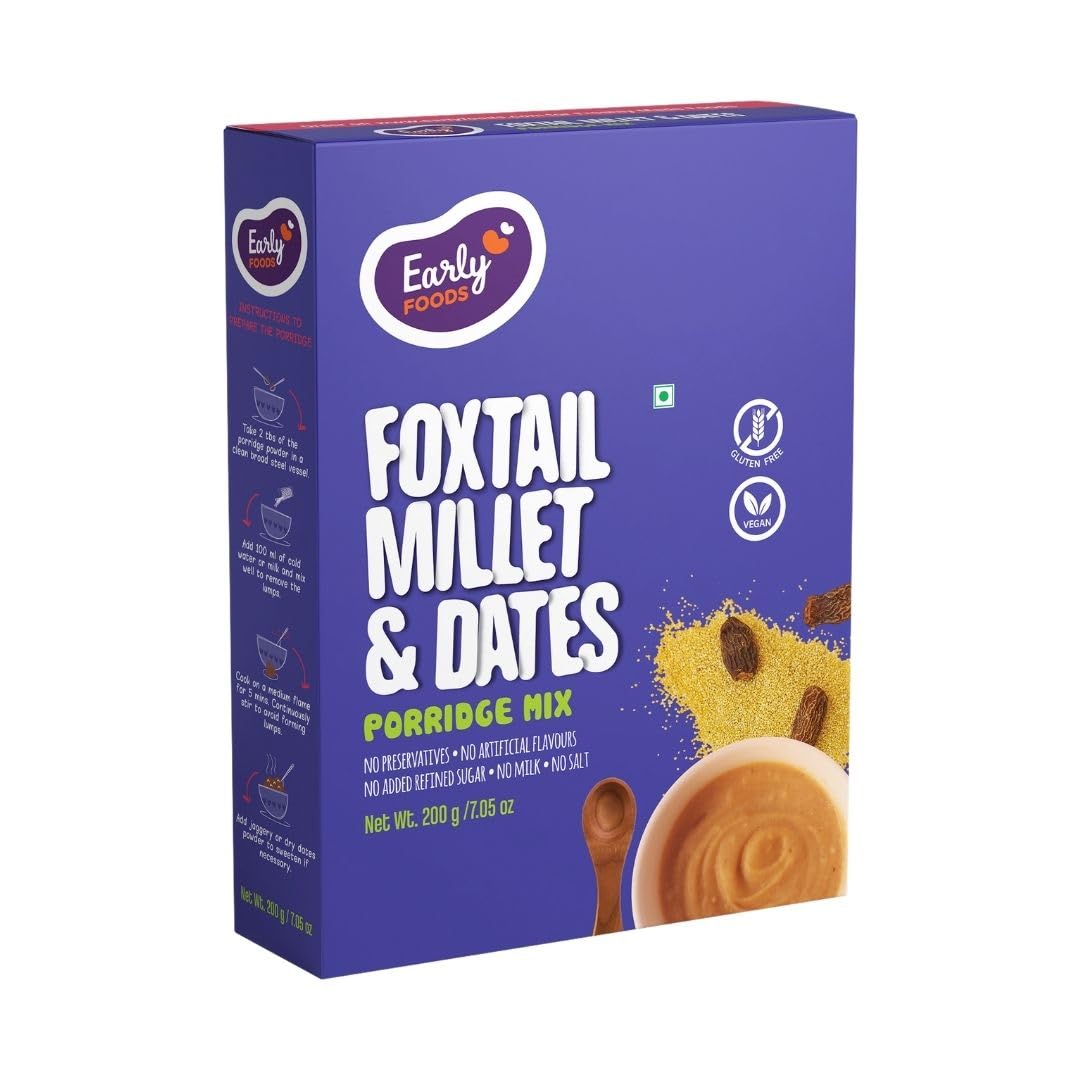 Early Foods - Foxtail Millet & Dates Porridge Mix, 200G|Cereals For Kids (B08FT5KY18) Amazon Price History, Amazon Price Tracker