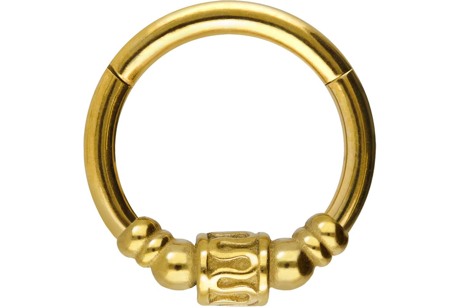 PIERCINGLINE Segmento de acero quirúrgico anillo clicker ETHNO DESIGN oreja nariz piercing anillo helix septum selección de color y tamaño