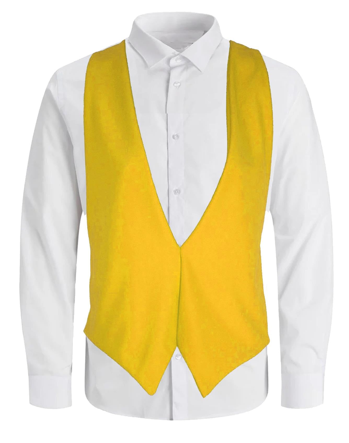 The Dragons Den Adults Yellow Joker Backless Waistcoat Halloween Fancy Dress Costume Accessory [S-M]