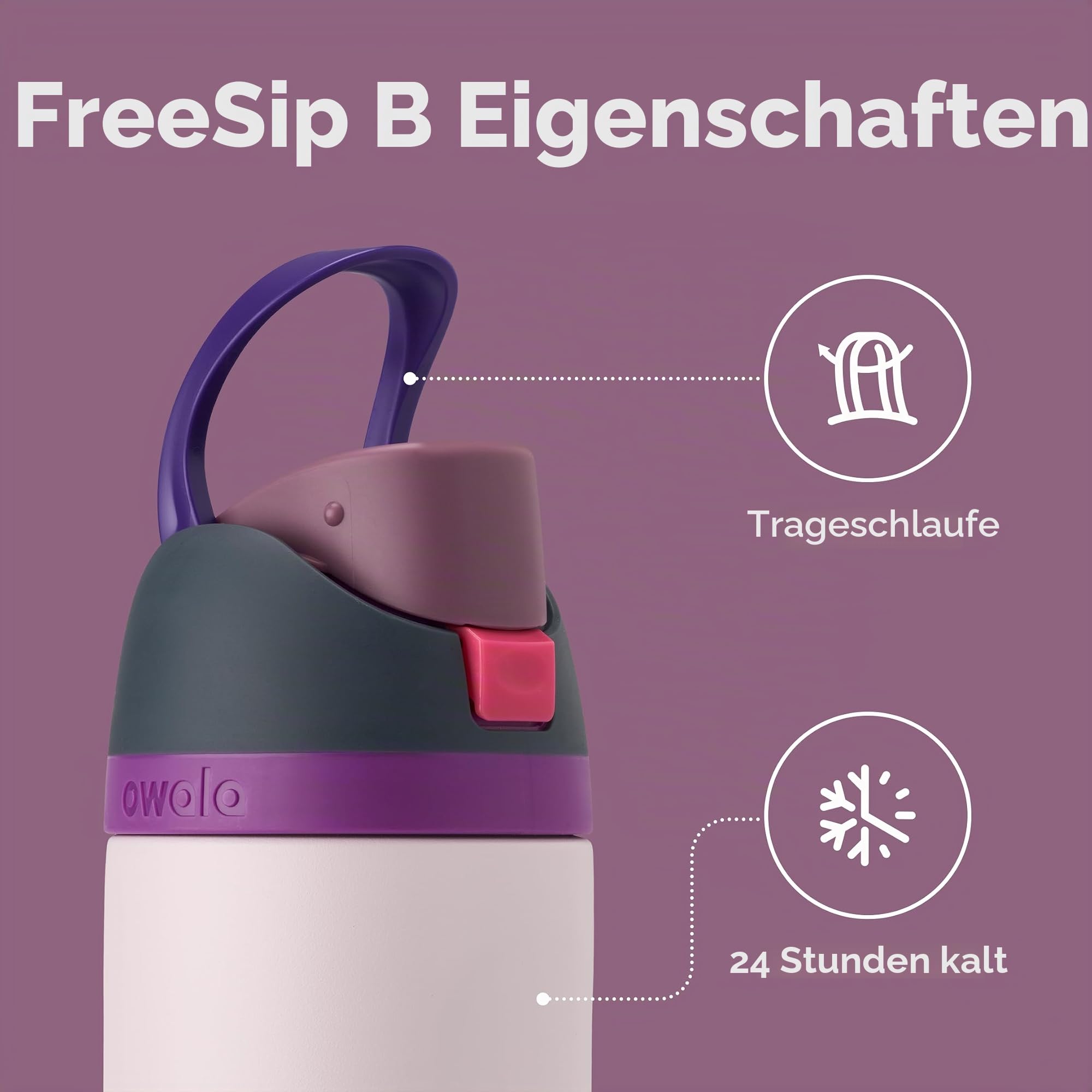 Owala FreeSip Isolierte Edelstahl Trinkflasche mit Strohhalm, 710 ml – BPA-frei, optimal für Sport, Fitness, Outdoor und Reisen, Dreamy Field