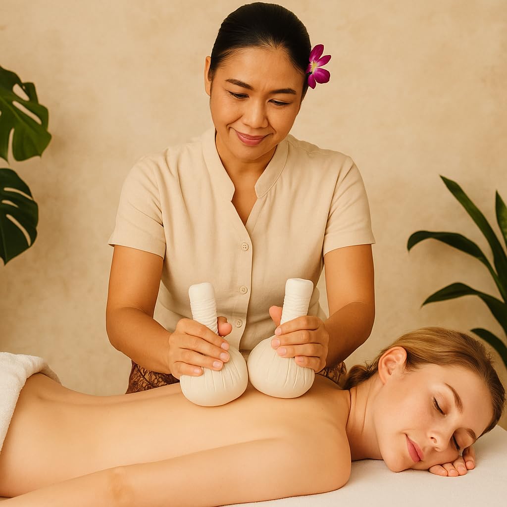 Lot de 20 Pochons de Massage Thaï 100g | Herbes Ayurvédiques Naturelles | Compresses Chauffantes Relaxantes | Soulagement Musculaire & Anti-Stress | Spa Maison & Professionnel