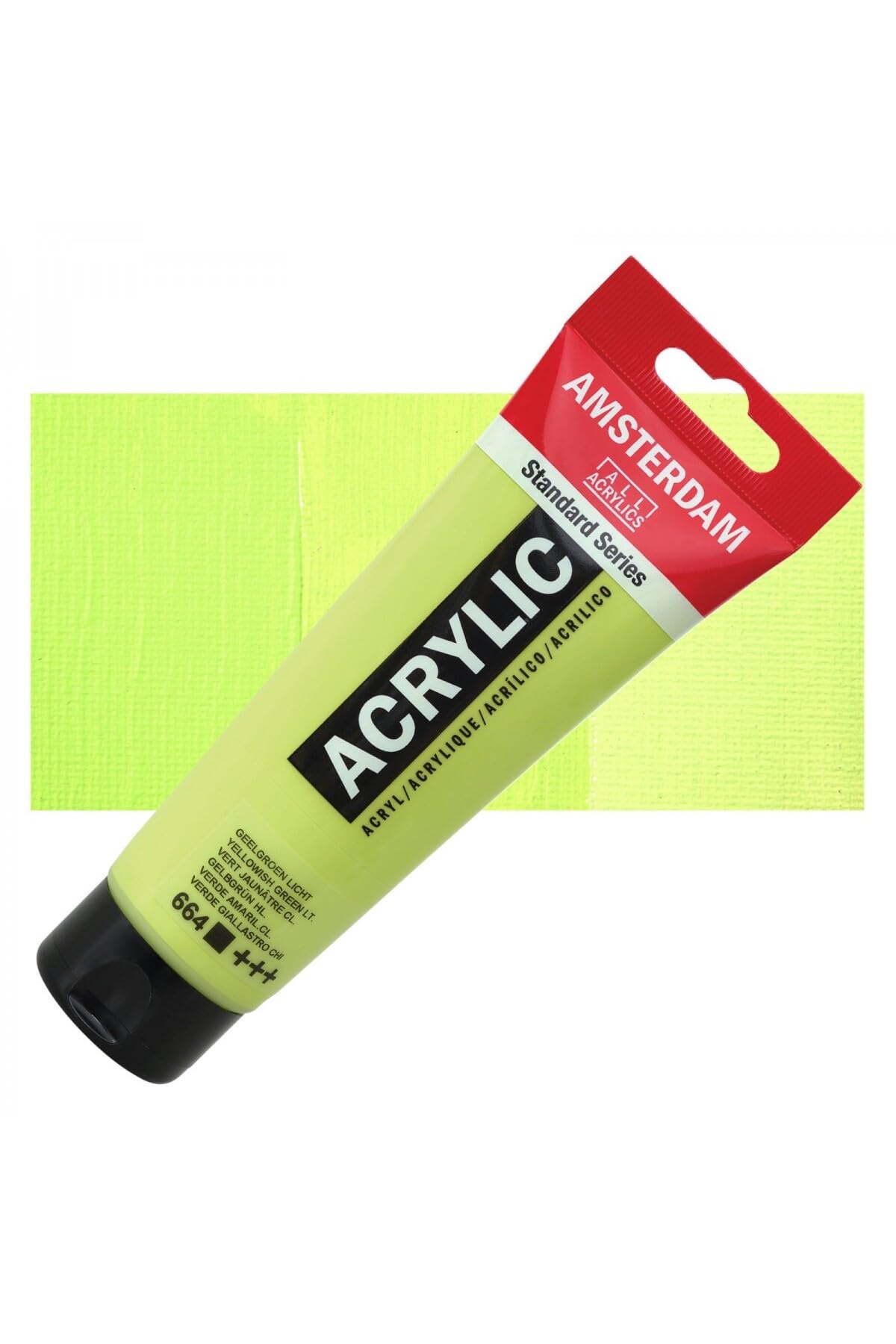 Amsterdam Standard Series Acrylic Paint Yellowish Green Light 664, 120 ml, Opaque, Excellent Lightfastness, High-Quality Pigments, Satin Finish, Versatile Medium Viscosity