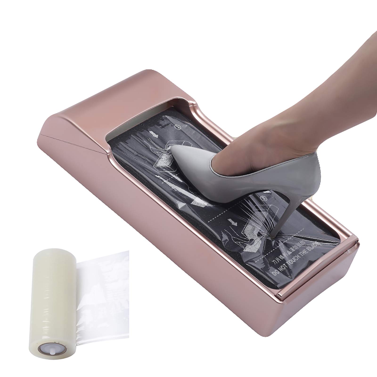 WWSZHousehold Automatic Shoe Film Machine,portable Automatic Boot Cover Machine Dispenser with 1 Rolls Membrane,suitable for Workshops, Hospitals, Operating Rooms, Amusement Parks