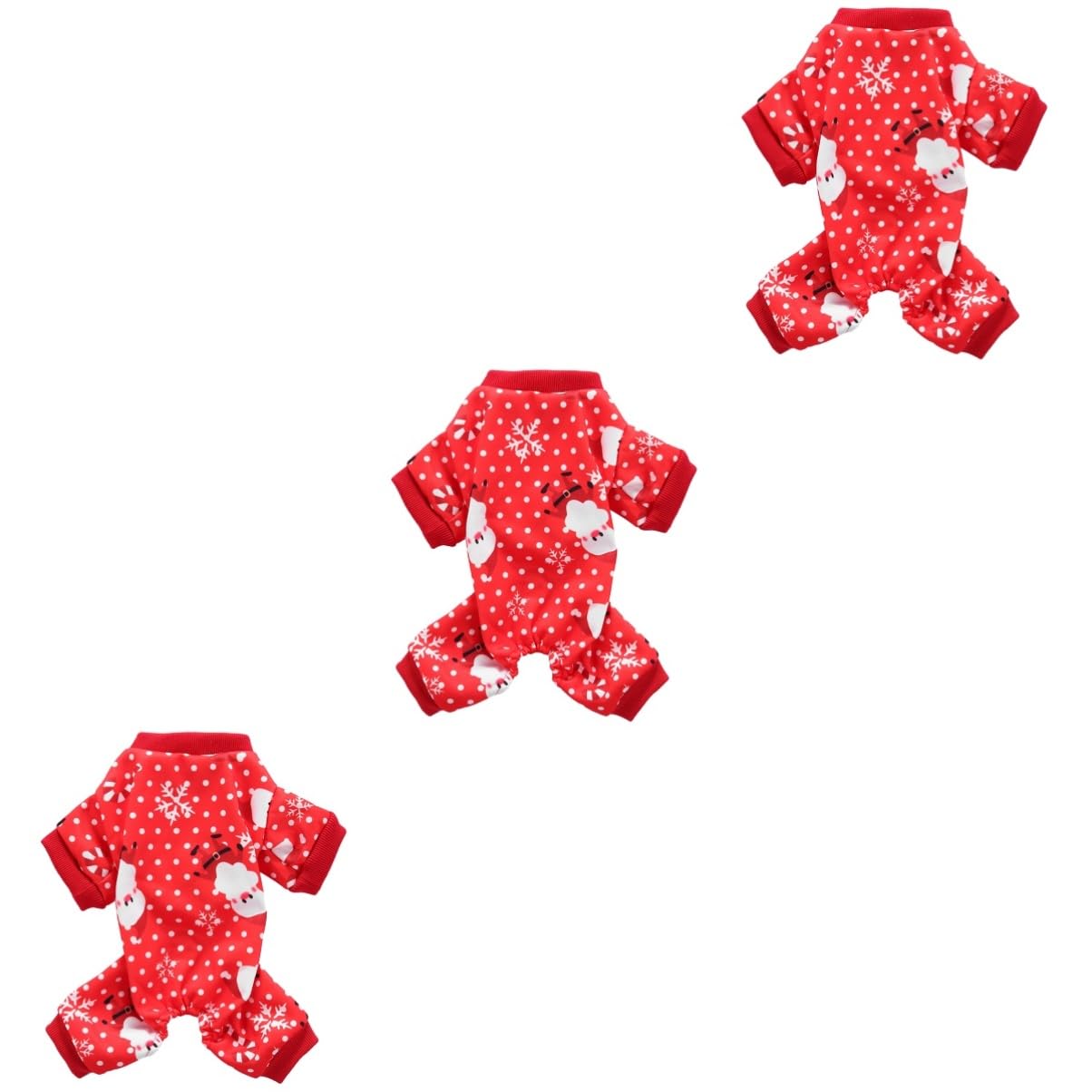 Ensemble pour chien tendance rouge et chaud en motif Père Noël 3 pièces