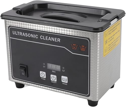 Limpiador ultrasónico de gran capacidad de 40 KHz de 27.1fl oz con calentador y temporizador, máquina ultrasónica portátil de bajo ruido, limpiador