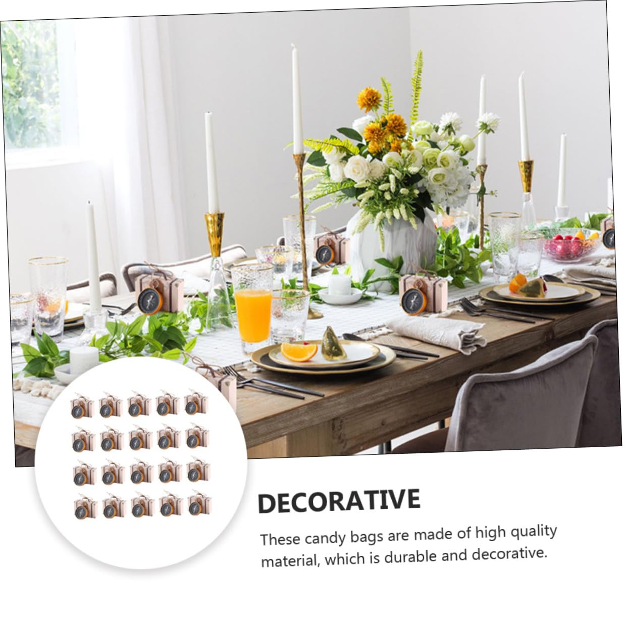 BCOATH 20pcs Beautiful Candy Bag Wedding Candy Pouches Compass Favor Boxes for Wedding Party Favor Supplies