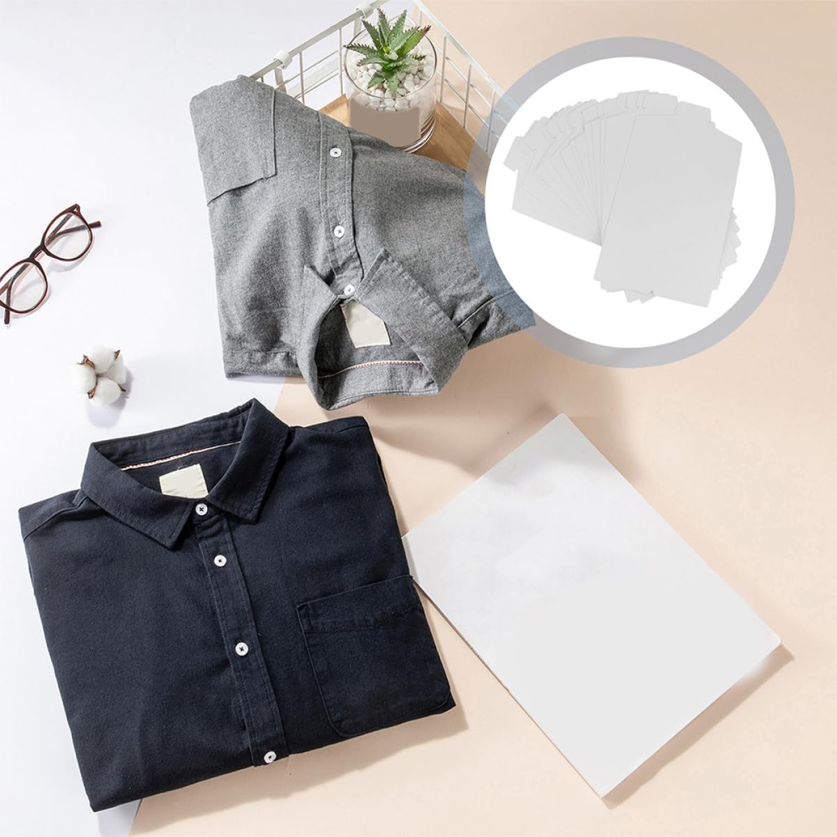 Hemdeinsätze zum Falten 50 Stück Papier für Kleidung und Wäsche