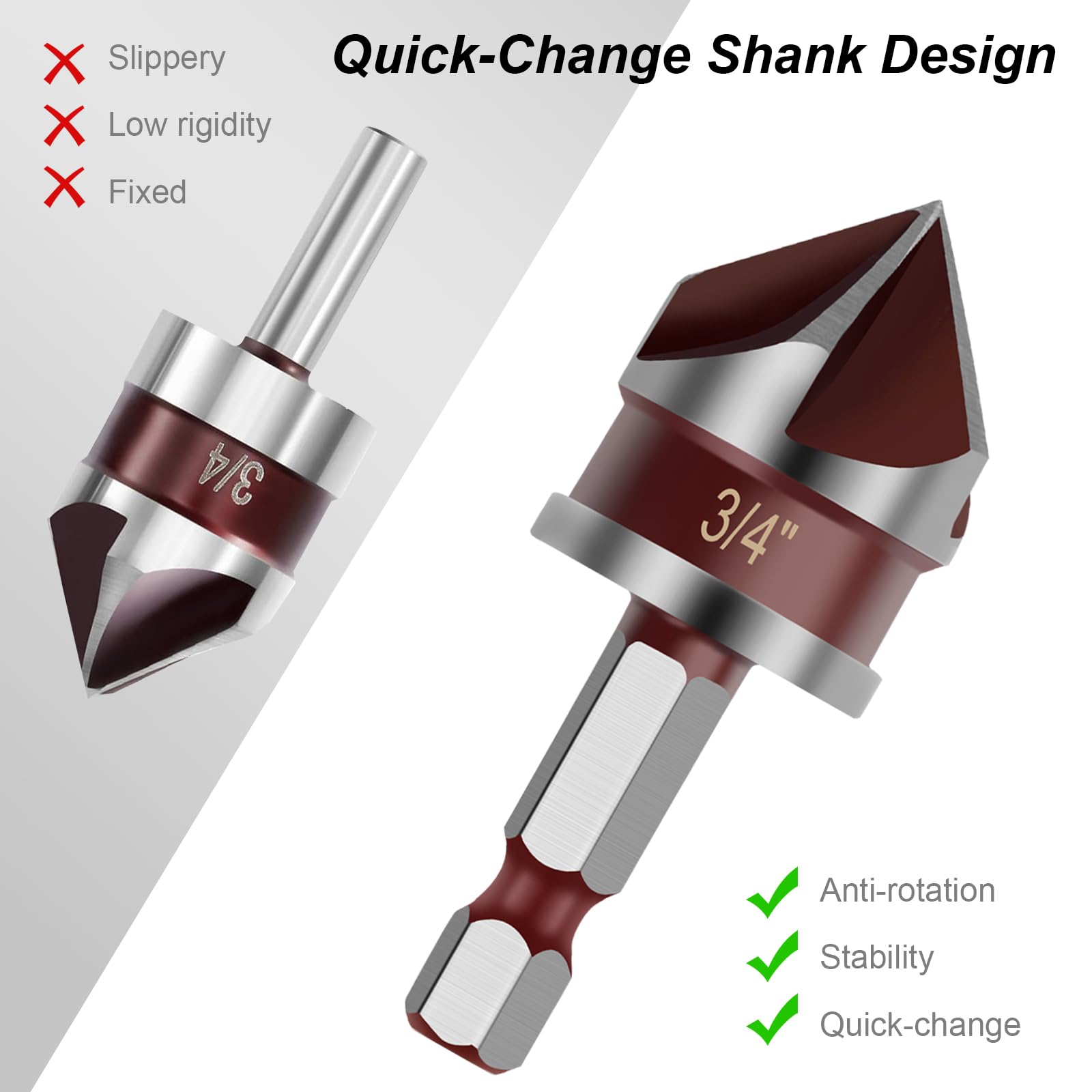 Countersink Drill Bit Set - 5 Piece HSS -6