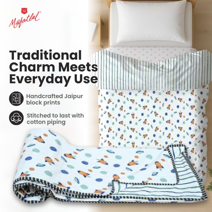 Image of Mafatlal Coo Coo Kids Single Dohar | 90x60 Inch | Mulmul Cotton (Muslin) | Cartoon Print for Boys & Girls | Lightweight & Breathable Summer AC Blanket | Ultra-Soft & Skin-Friendly | Pack of 1