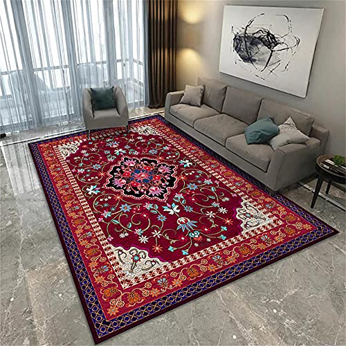 Tapis de salon rouge design graphique antidérapant 40x60 cm - 2