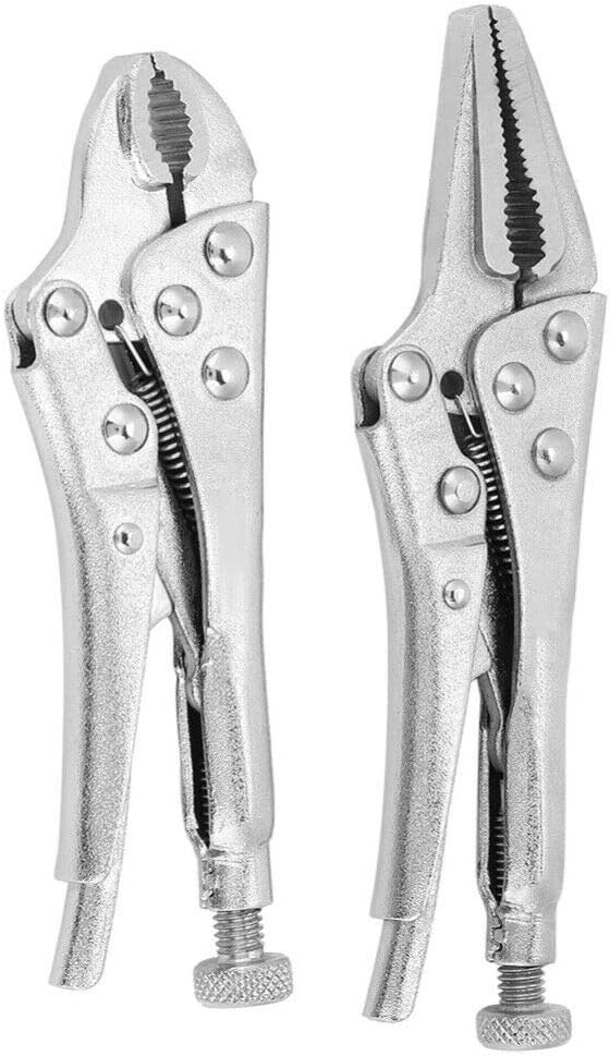 2pc Mini Vise Grips Locking Pliers 4" and 5",Jikkolumlukka