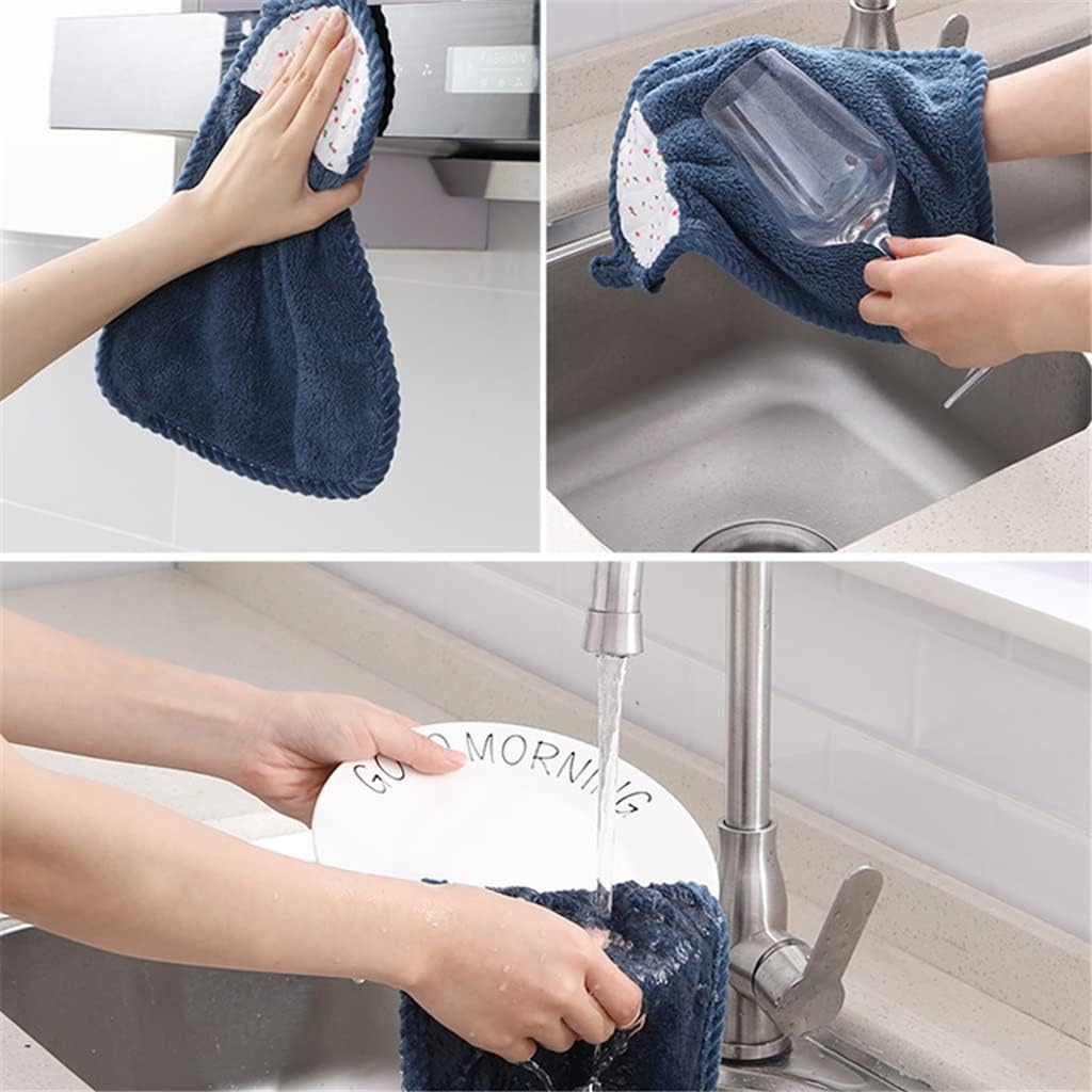 Coral Velvet Hand Towel Absorbent dishwashing rag Household Cleaning Kitchen