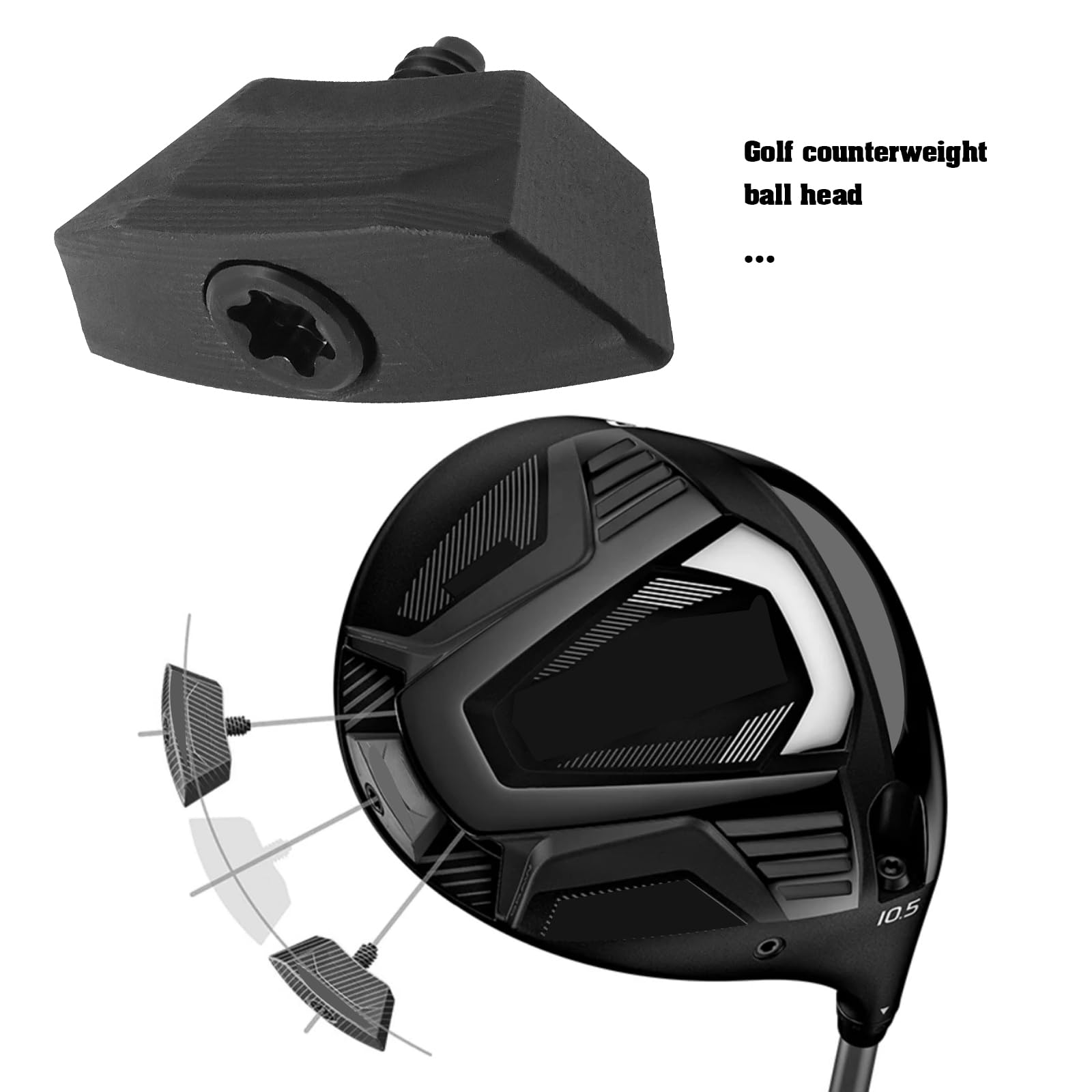 Briny River Golf Club Screw Counterweight Screw Ball Head Weight 9g Compatible with Ping G425 Driver, Black