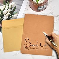 Vista 6 de Paquete de 100 tarjetas de felicitación en blanco de papel kraft marrón con sobres, tarjetas en blanco y sobres de 5 x 7 pulgadas, tarjeta plegada
