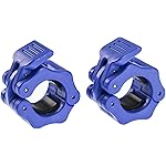 Hacuba Fitness 1 Inch Barbell Clamps - Quick Release Pair of Locking 1\'\' Diameter Standard Bar Weight Plates Collar Clips for Workout Weightlifting Fitness Training Bodybuilding (Blue)