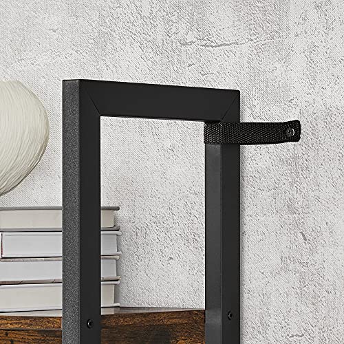 VASAGLE Triple Wide 5 Tier Bookshelf, Bookcase with 14 Storage Shelves, Metal Frame, Living Room, Study, Office, Industrial Style, Rustic Brown and Black ULLS107B01