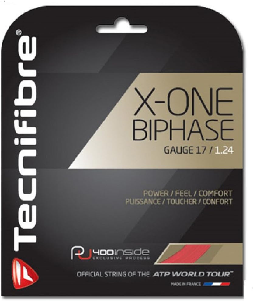TECNIFIBRE X-ONE Biphase Tennis String Set, Red, 1.24 mm