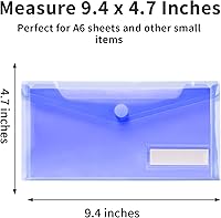 Vista 6 de Sooez Paquete de 24 bolsas de plástico para lápices, sobres de polietileno transparente con bolsillo para etiquetas, estuche de plástico